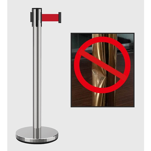 Rào chắn phân cách cột inox màu đỏ loại 2m