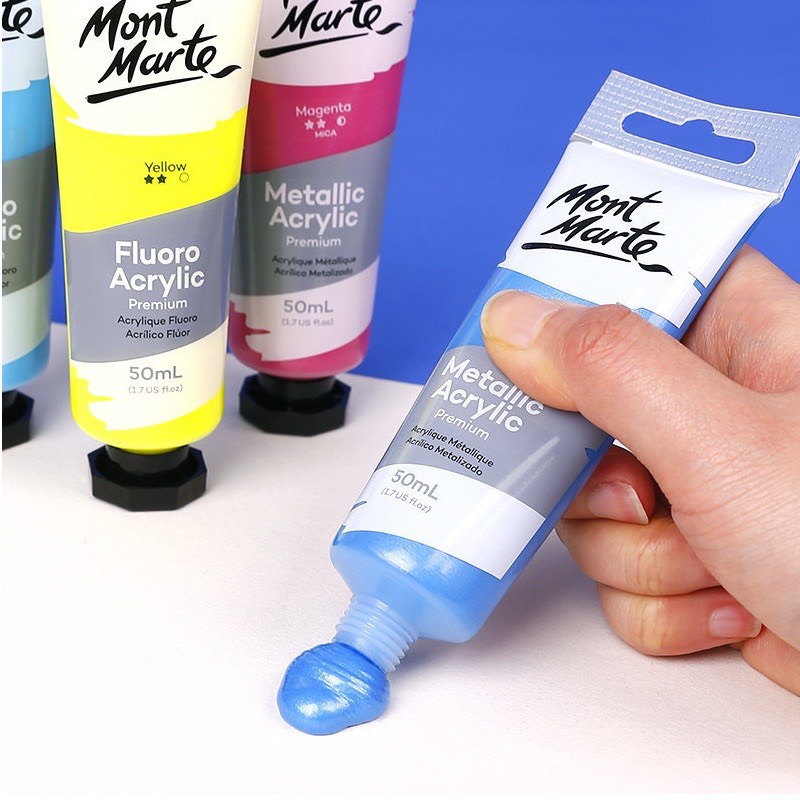 Màu Acrylic Metallic và Fluoro Mont Marte dạng tuýp 50ml
