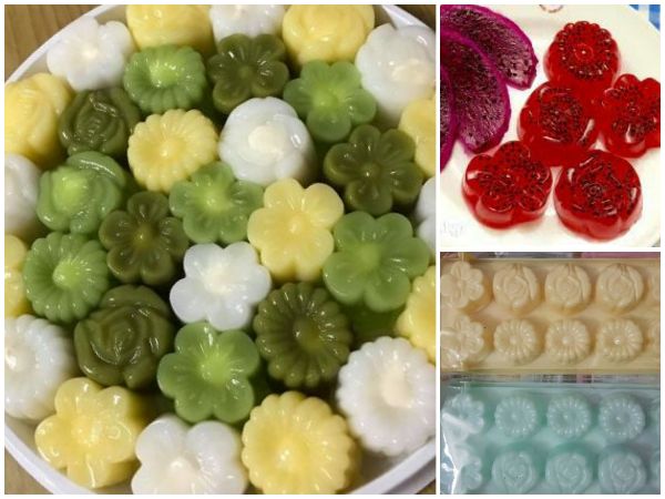 [HCM]5 khuôn làm đá/làm rau câu 10 hoa hồng cúc mai