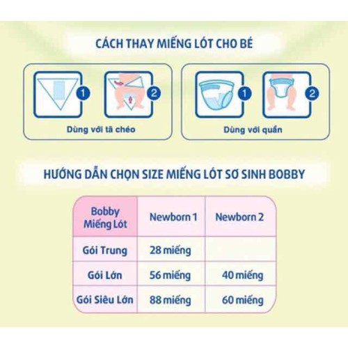 Miếng lót sơ sinh Bobby NB2 60 (60 miếng)