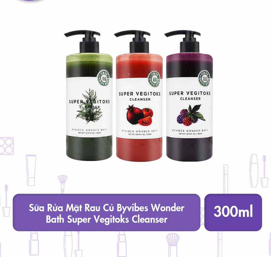 [HCM]Sữa Rửa Mặt Thải Độc Sủi Bọt Rau Củ Super Vegitoks Cleanser chai 300ml