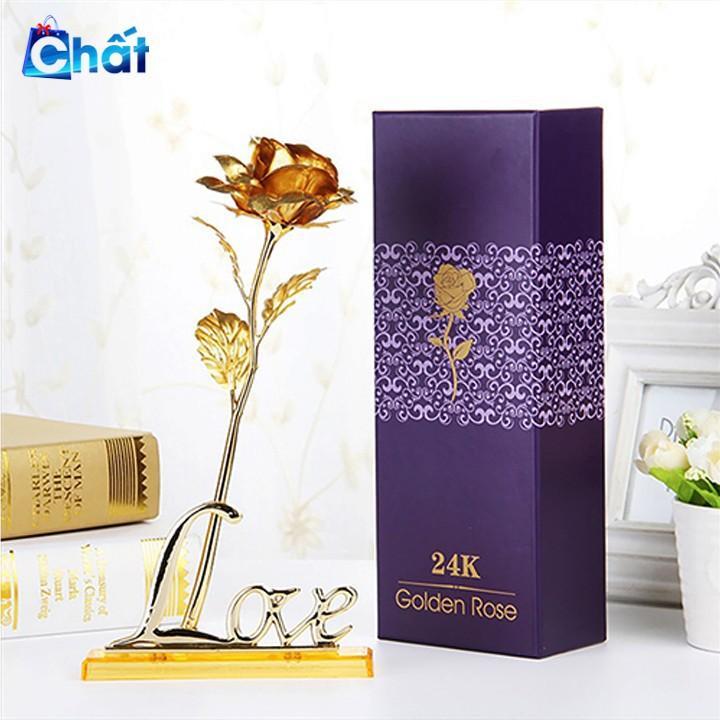 Quà Valentine - Đóa hoa hồng 3D kèm đế Love