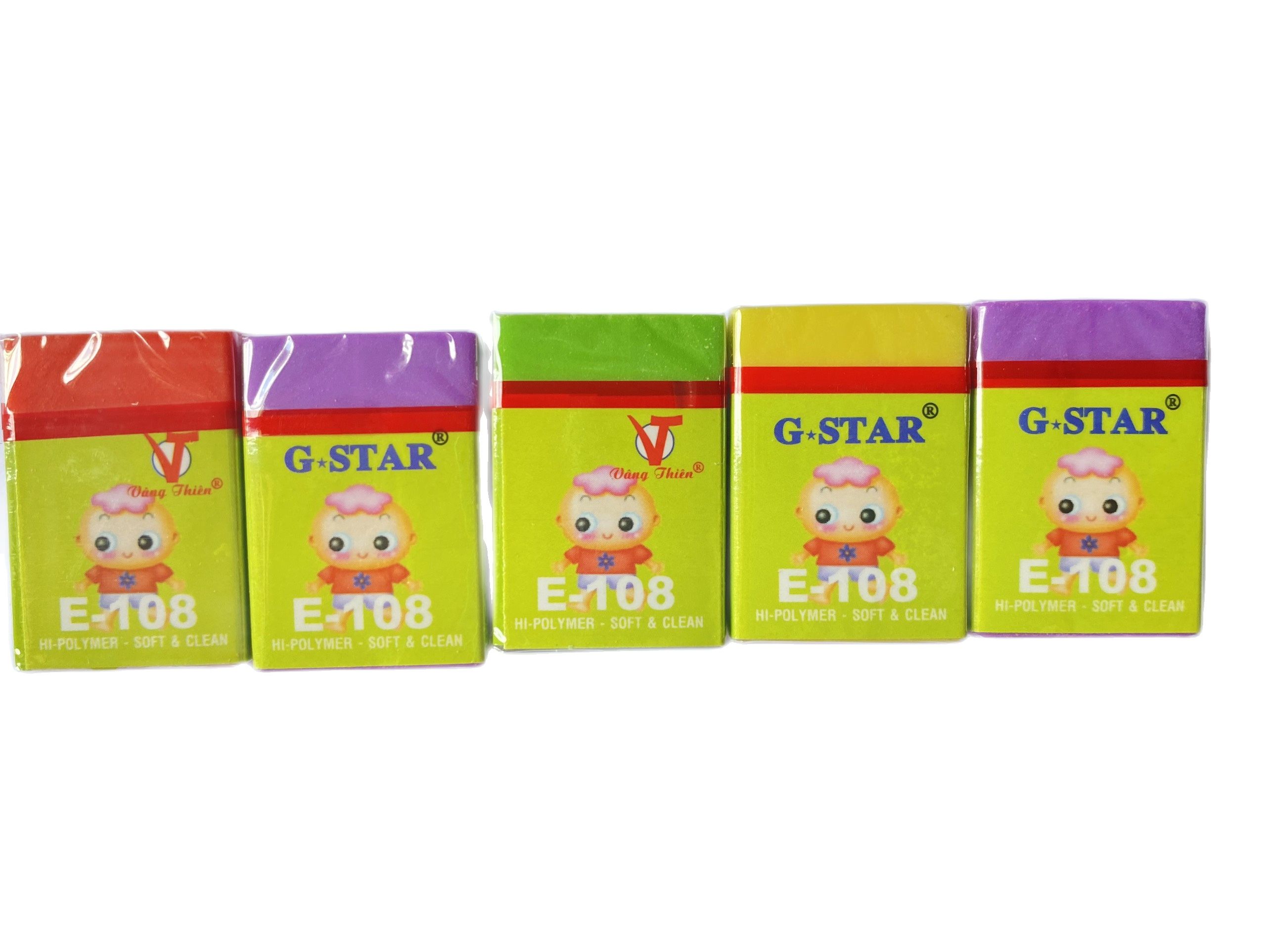 10 cục gôm GStar màu E108-mềm, dẻo, bôi sạch