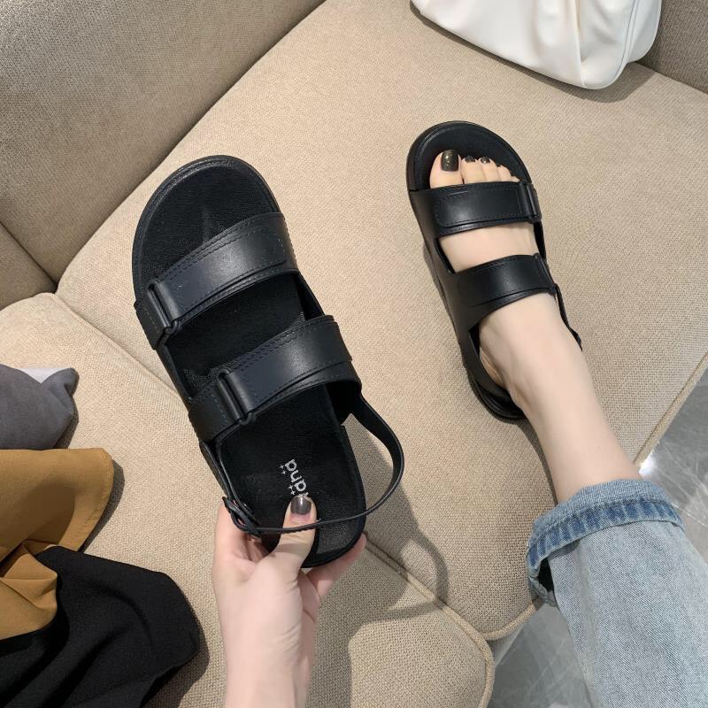 Dép sandal nữ quai dẻo mềm quai cài 3 màu dễ thương