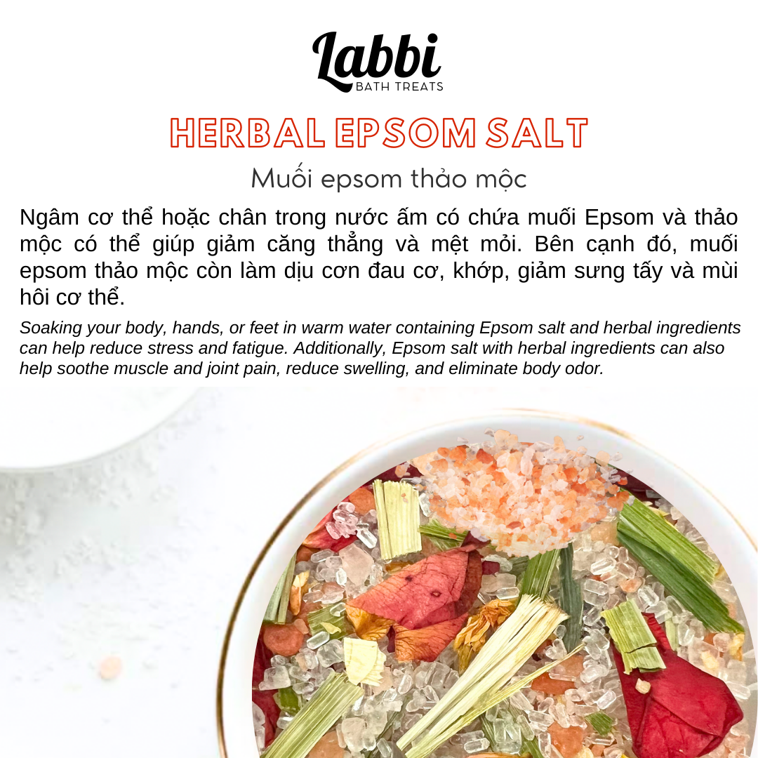 CHERISHING - Muối epsom thảo mộc [Labbi Bathtreats] Epsom herbal salt