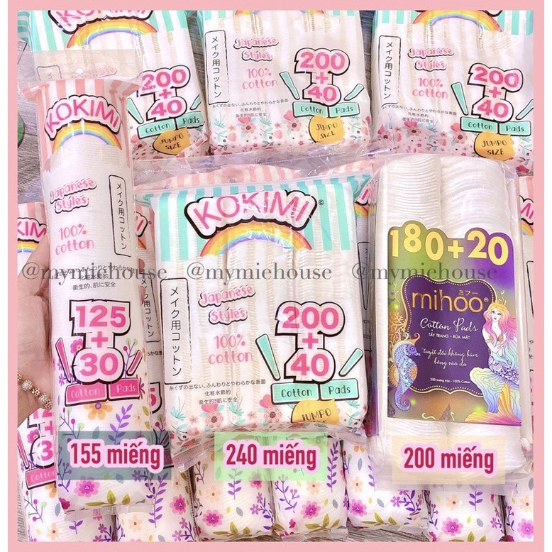 Bông tẩy trang Kokimi 210 miếng 240 miếng