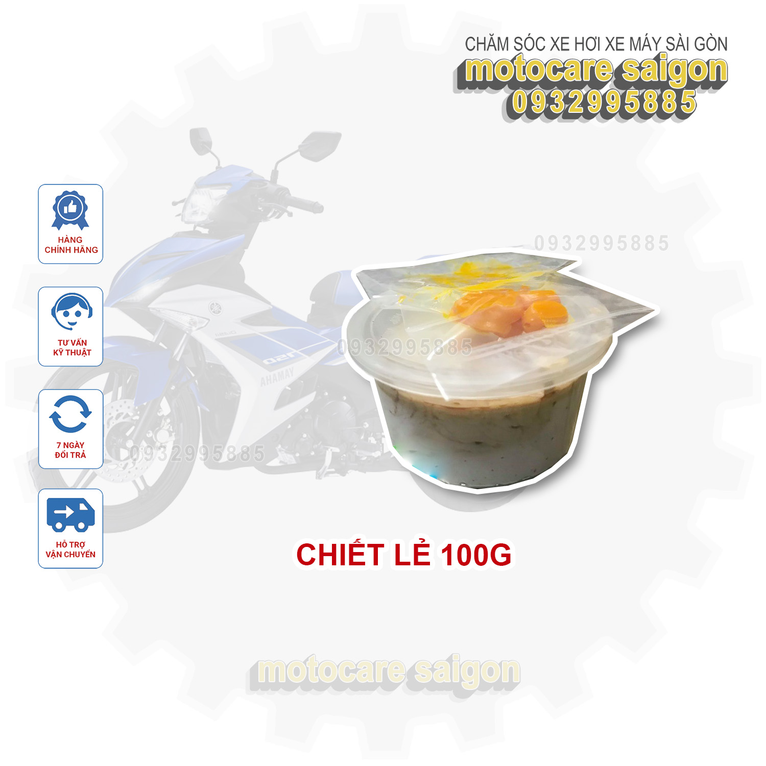 Bả Matít trám bề mặt dàn áo xe lon 100 gram 2 thành phần