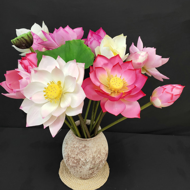 Hoa giả- Hoa sen bông cỡ lớn 20cm trang trí