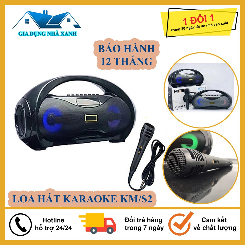 Loa Bluetooth KiMiSo KM - S2, tặng kèm Mic có dây