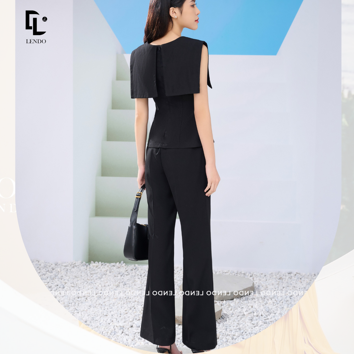 Áo Peplum Đính Cúc Trai LENDO A230309