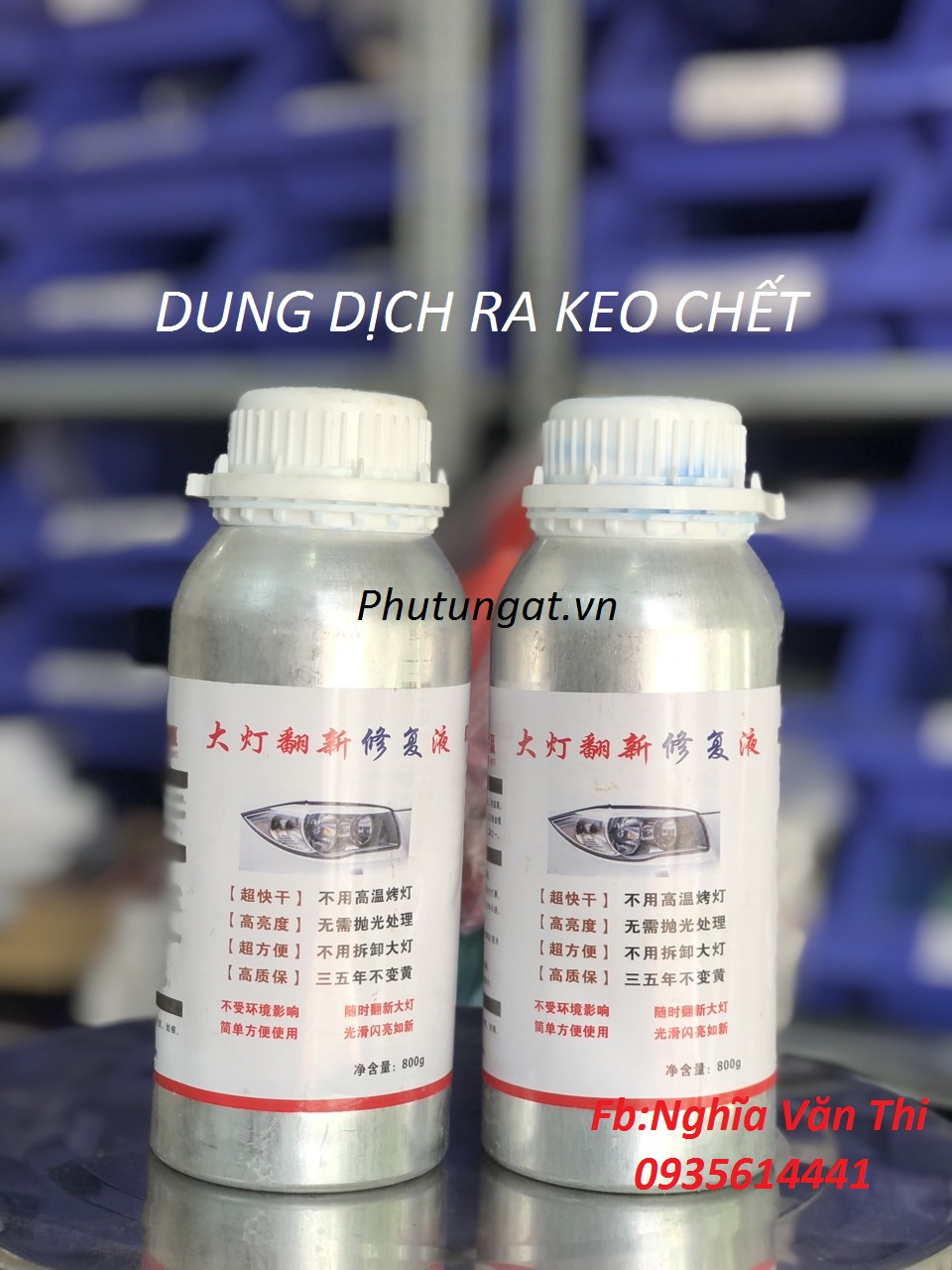 Dung dịch đánh bóng choá đèn oto 1 chai 800g