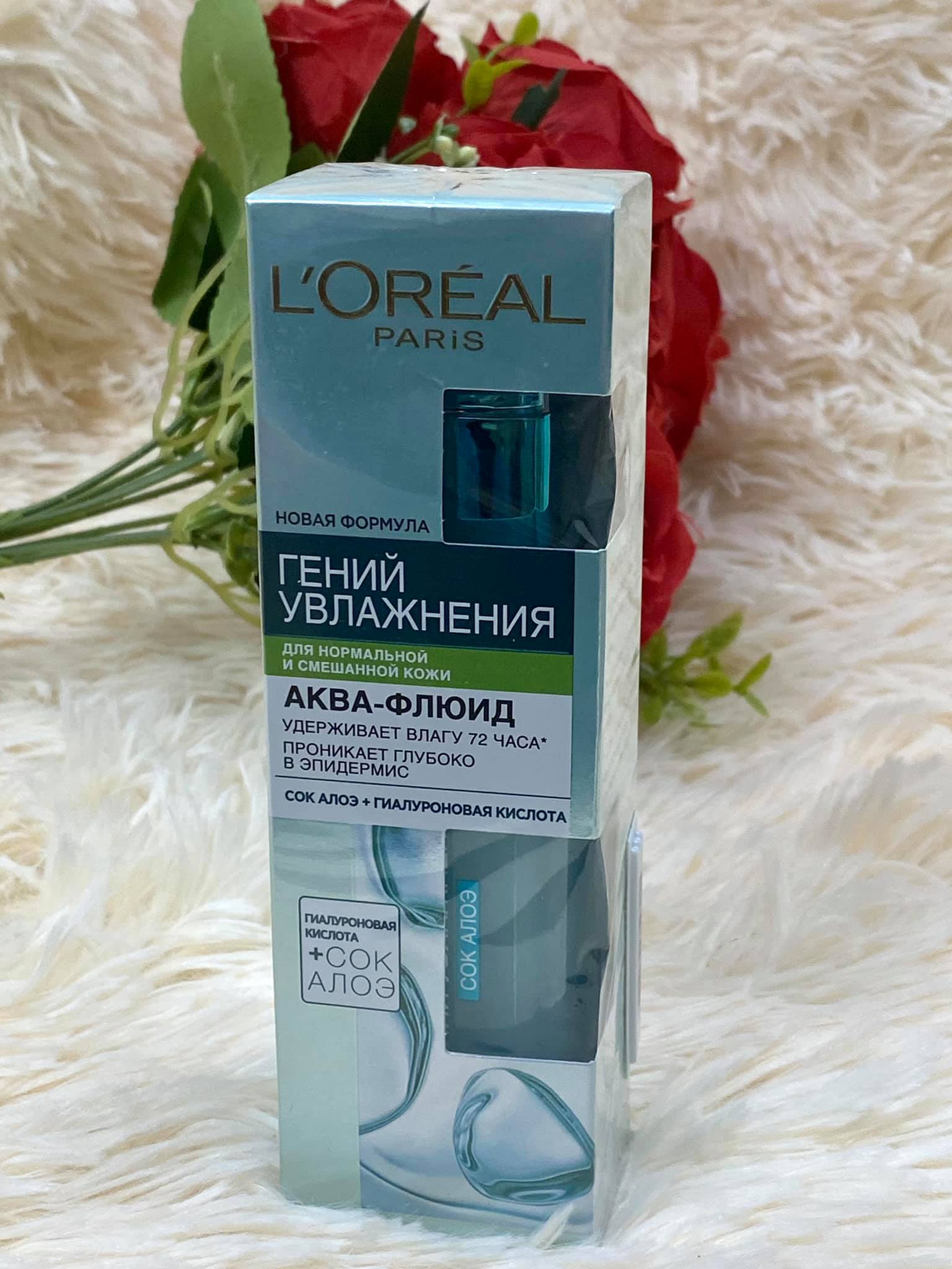 [HÀNG CHUẨN CHÂU ÂU] Kem lỏng cấp nước cho da Loreal Hydra Genius aloe water 72h (Russian mart Linh Sơn)