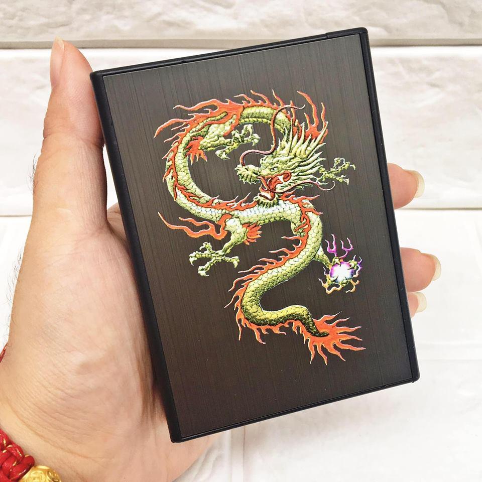 Bật Lửa Điện Kiêm Hộp Đựng Thuốc In Hình Rồng