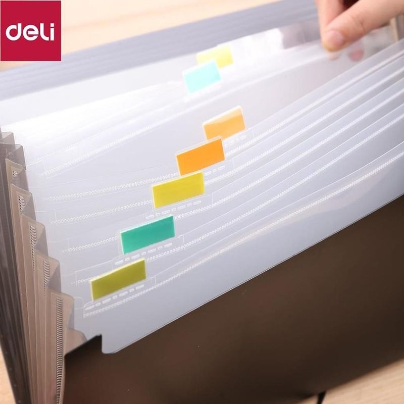 Cặp tài liệu nút bóng A4 13 ngăn DELI E5558