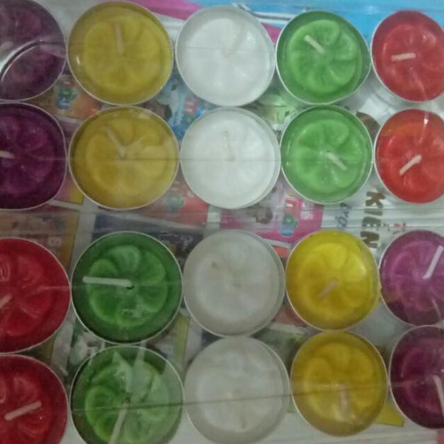 10 viên nến nghệ thuật các mầu 10k