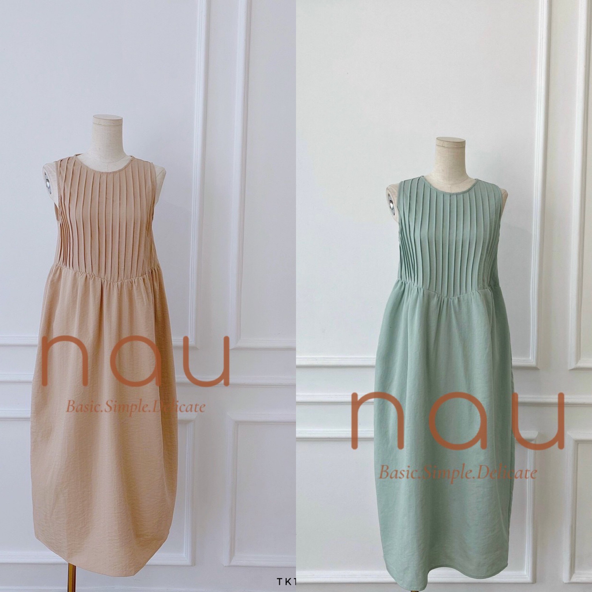 Đầm suông phối xếp li 6 màu