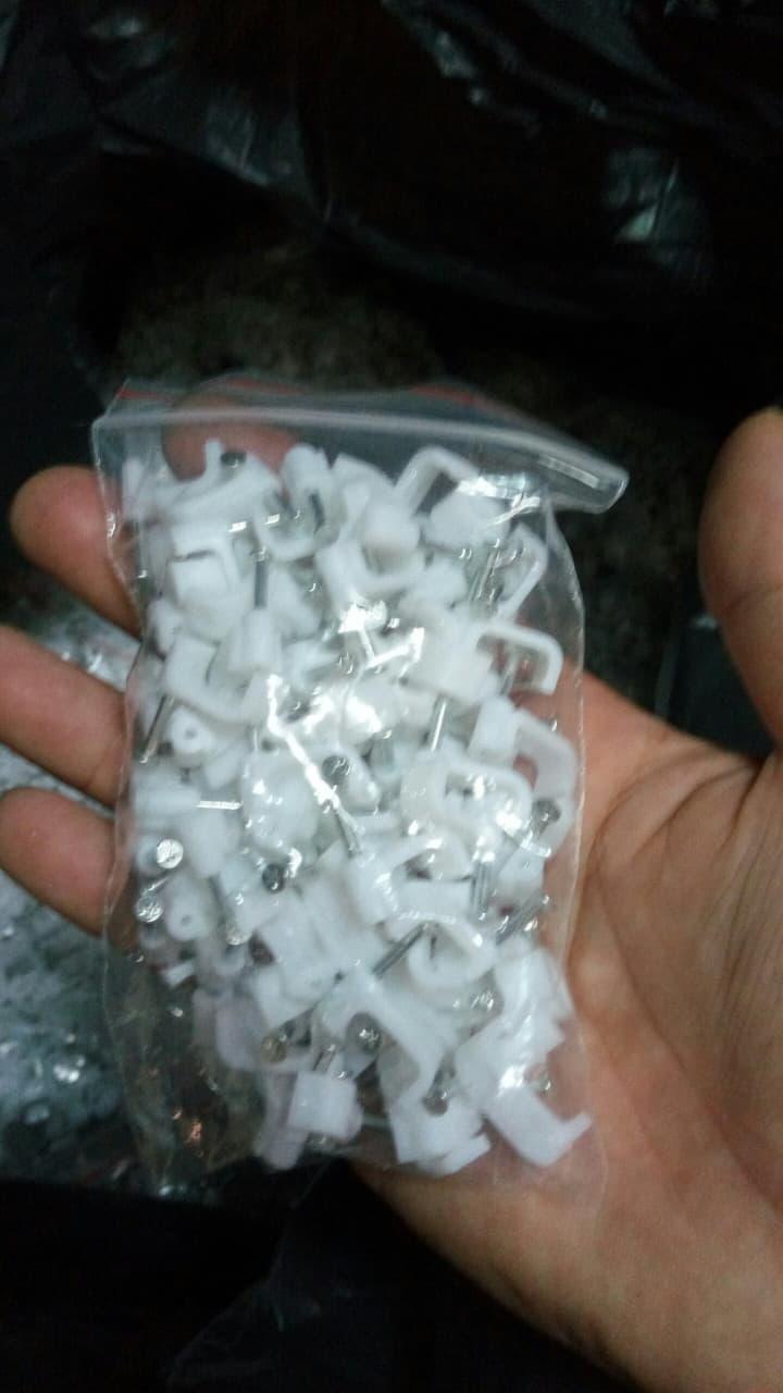 COMBO 5 Túi Đinh Ghim Dây Liền Nguồn - Nẹp Dây Điện Loại Nhỏ F12 (100c/túi)