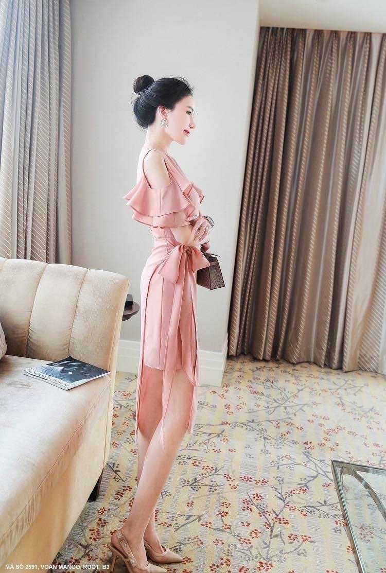 🎀 MYDU SHOP - MS 2591 | Đầm Bèo Tay Thắt Nơ Eo – Nữ Tính, Thanh Lịch 🎀