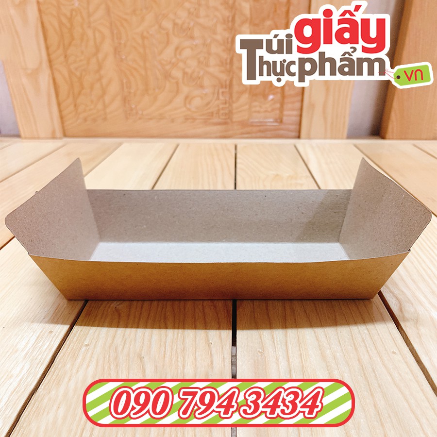 [Giá gốc]250 Khay Giấy Kraft Thực Phẩm