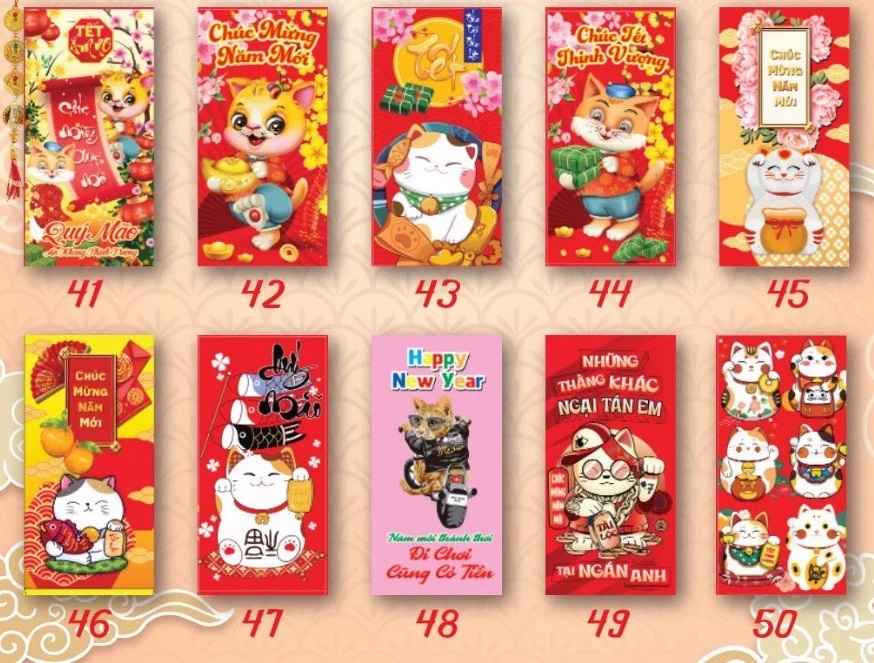 Combo 100 bao lì xì nhiều mẫu Tết 2023