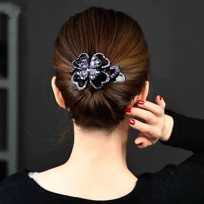 [Hot&Hiếm] 1 kẹp cài tóc nữ cỏ 4 lá may mắn siêu xinh lấp lánh