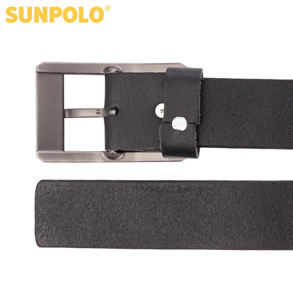 Thắt Lưng Nam Da Bò Khóa Kim SunPoLo BS01D (Đen)