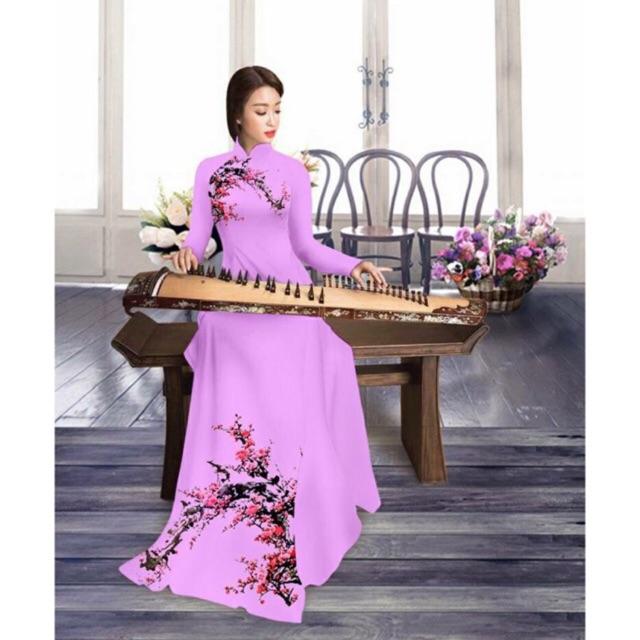 [HCM]Vải áo dài hoa anh đào