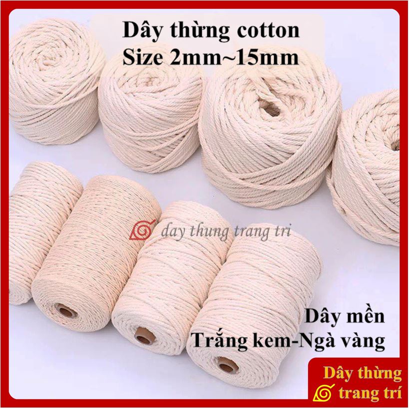 Dây thừng macrame, dây macrame, dây cotton, làm handmade, rèm che, đan lưới, làm võng