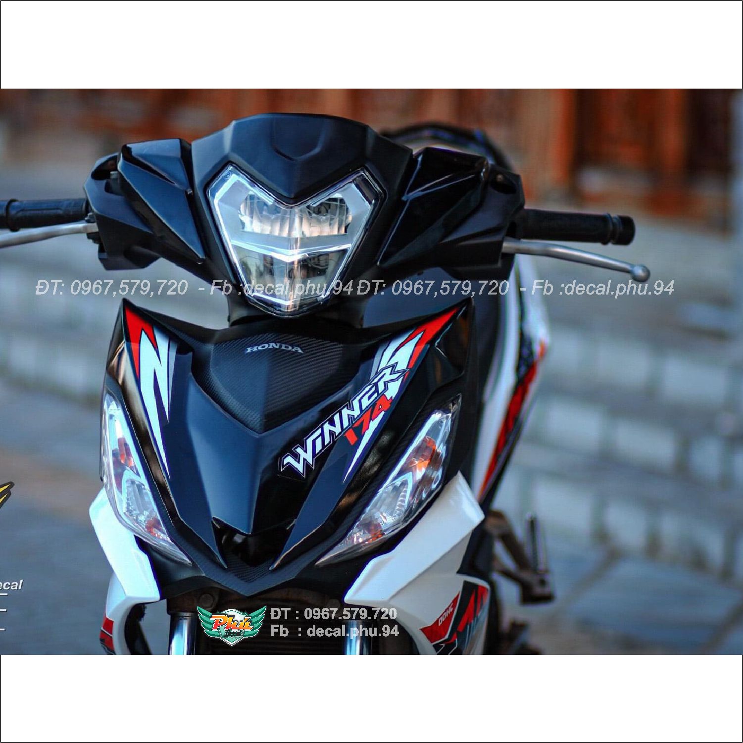Tem rời xe Winner Trắng đỏ đen (m)
