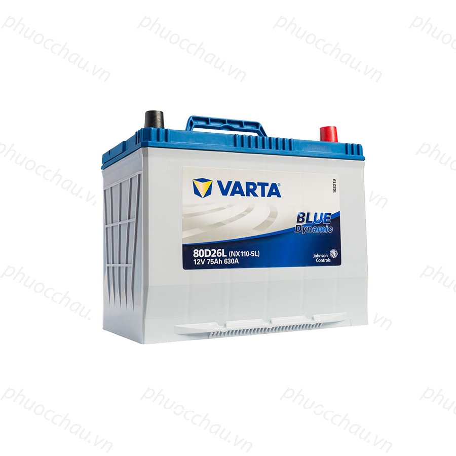 Bình ắc quy 12v-75ah, ắc quy varta 80d26l/r