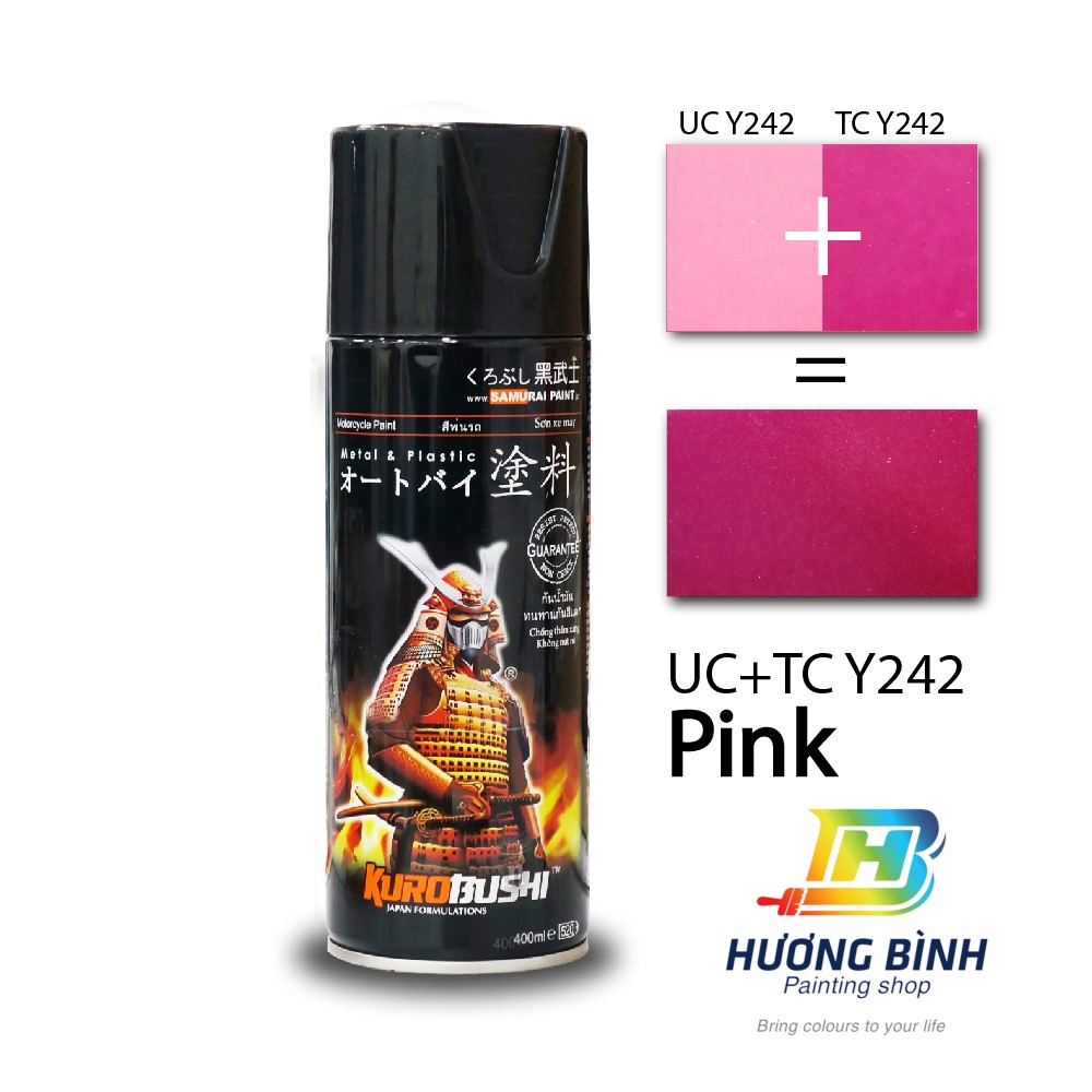 Sơn xịt Samurai màu NỀN Hồng - UC Y242 (400ml) (có khả năng kháng xăng A92, A95)