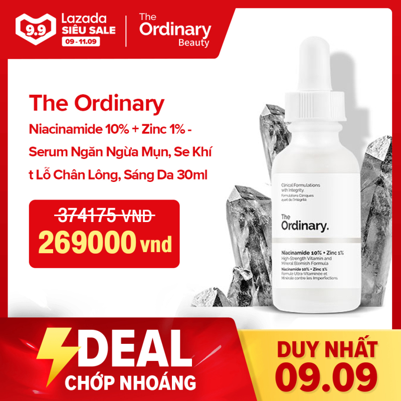 The Ordinary Niacinamide 10% + Zinc 1% - Serum Ngăn Ngừa Mụn, Se Khít Lỗ Chân Lông, Sáng Da 30ml nhập khẩu