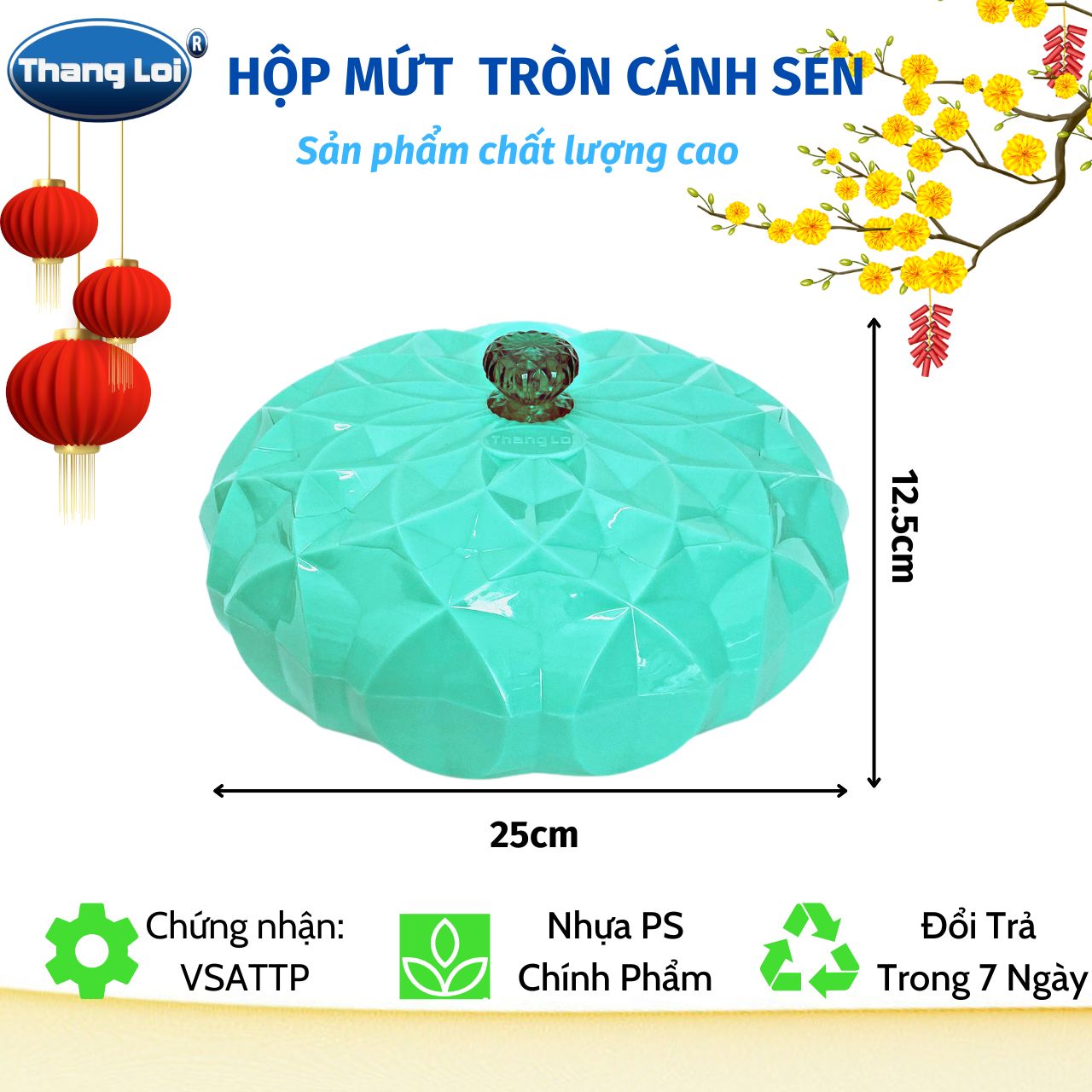 Hộp mứt tết Thắng Lợi Hộp mứt Tròn