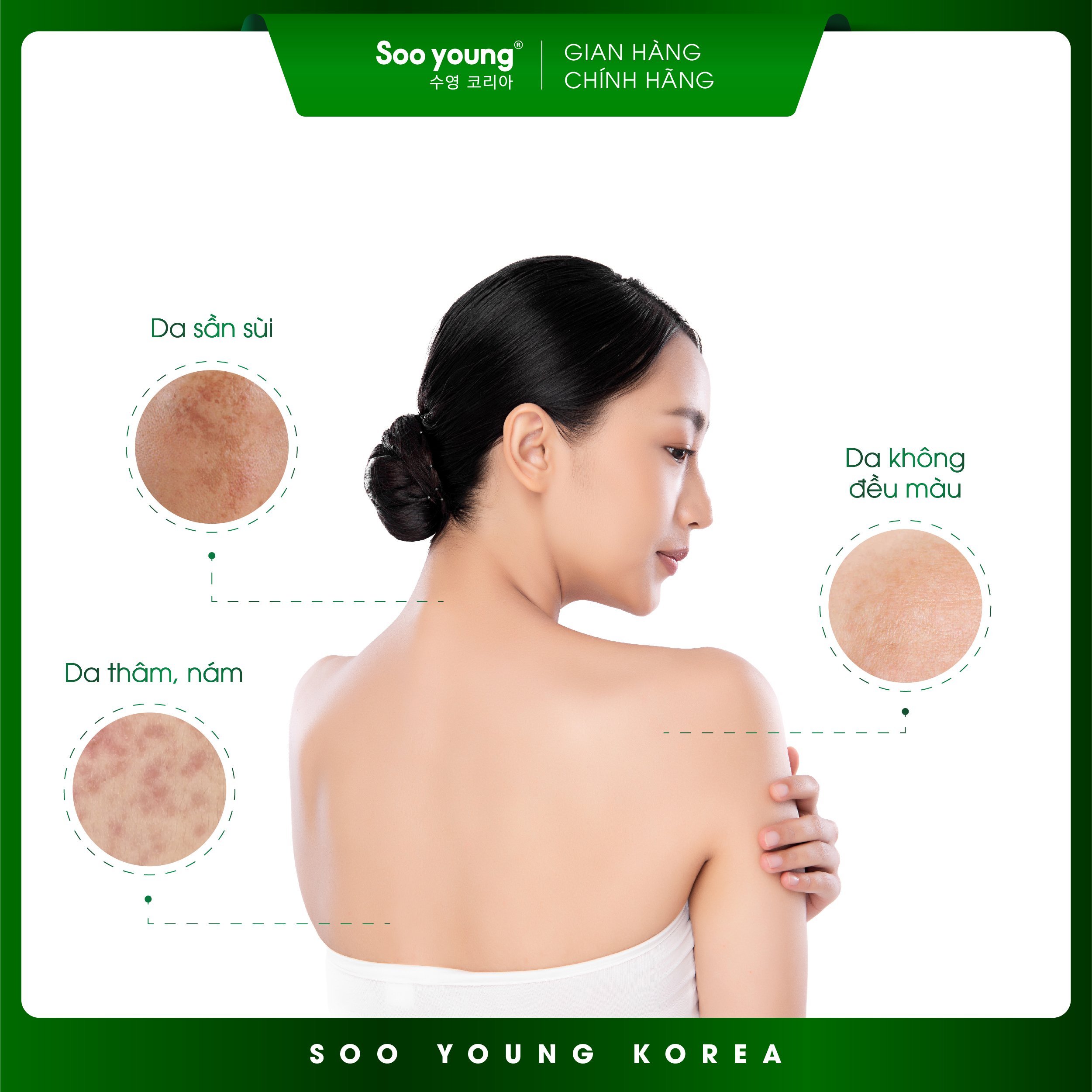 Tắm trắng Lục Tảo SOOYOUNG KOREA (3 gói x 15ml)
