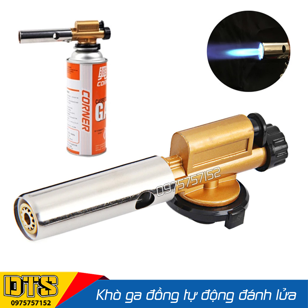Đèn khò gas - khò ga đồng 100% nguyên khối cao cấp, tự động đánh lửa, khò lửa bình gas (Núm điều chỉnh nhiệt 1300 độ C), khò gas mồi lửa tự động, công nghệ tiên tiến Nhật Bản, chất lượng bền bỉ, công suất lớn, cây đèn khò