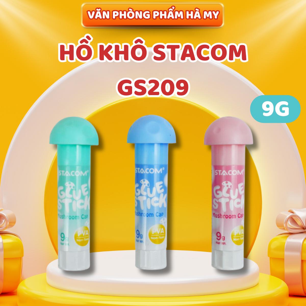 Combo 5 Chai Hồ dán khô đầu nấm 9G Stacom GS209