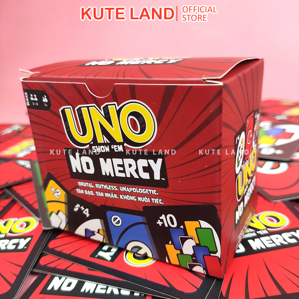 Bộ bài Uno No Mercy 165 thẻ bài cuộc chơi nâng cấp +10 luật chơi khắc nghiệt trò chơi thẻ bài Board Game Việt