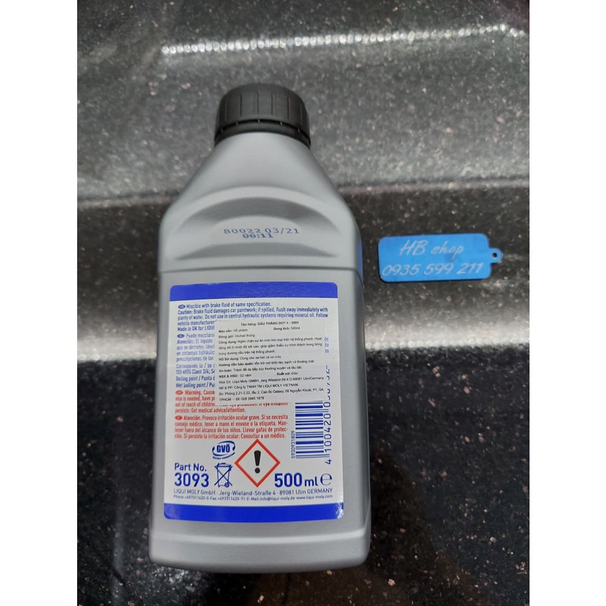 Dầu thắng cao cấp LIQUI MOLY DOT4 500ML