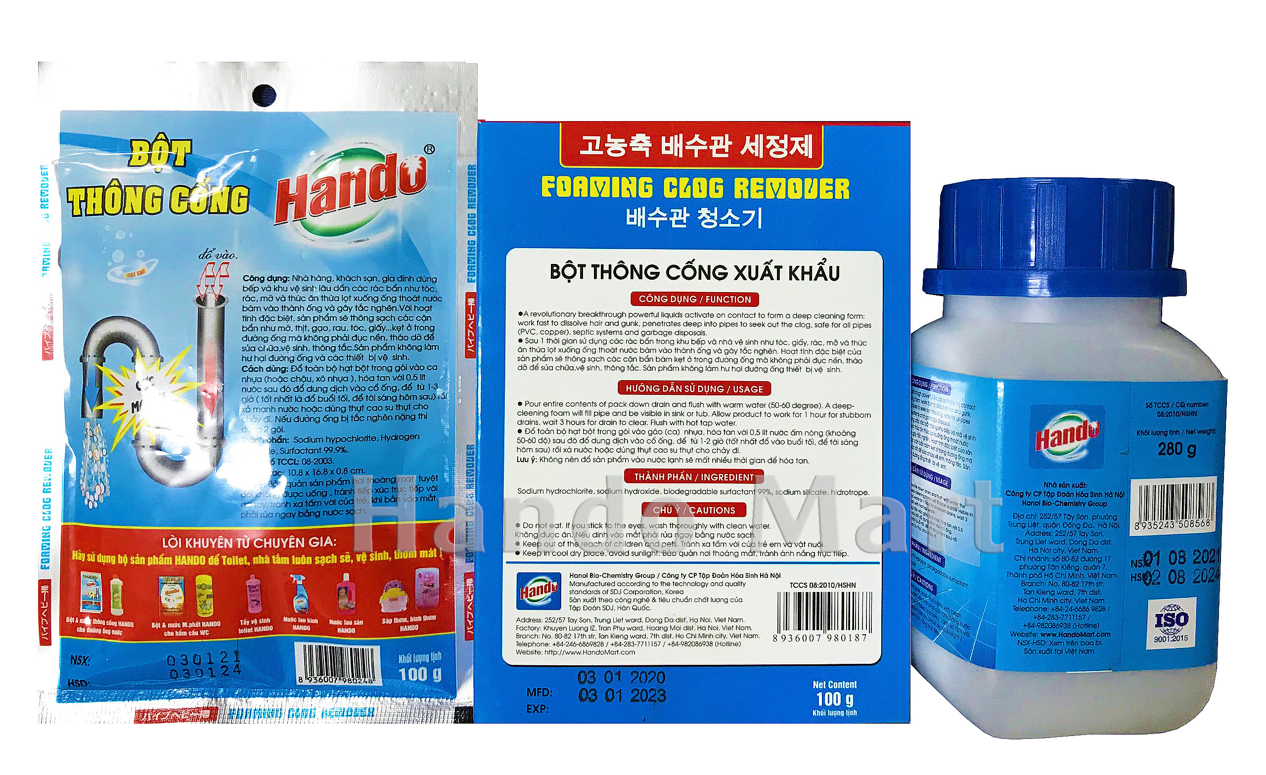 Bột thông cống Hando 100g Nội Địa