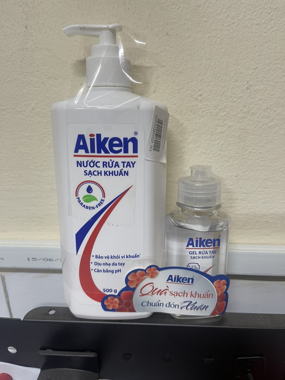 [HSD T9/2024] Nước Rửa Tay Aiken Sạch Khuẩn 500g (Tặng Gel Rửa Tay Aiken 100ml)