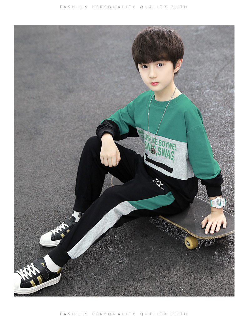 Bộ quần áo thu đông  mẫu CAN cho bé trai 14-45kg, đồ bộ dài tay bé trai vải nỉ da cá dày dặn