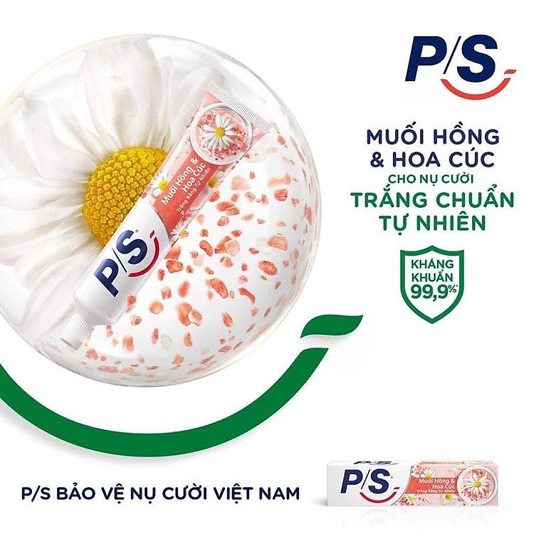 [HCM GIAO 2H]Kem đánh răng P/S Muối hồng & Hoa cúc 230g