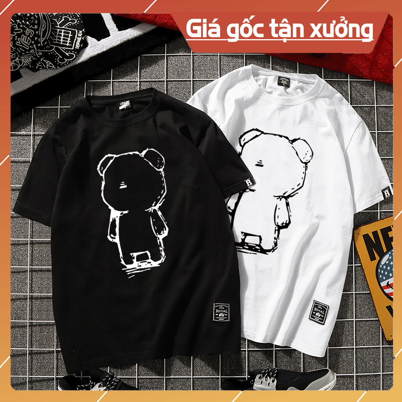 Áo Thun Tay Lỡ Cotton Bear [ Áo Thun Tay Lỡ Unisex Nam Nữ Đều Mặc Được].