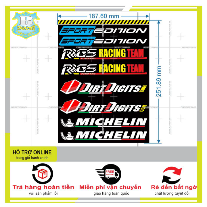 Logo sticker dán chân phuộc m4