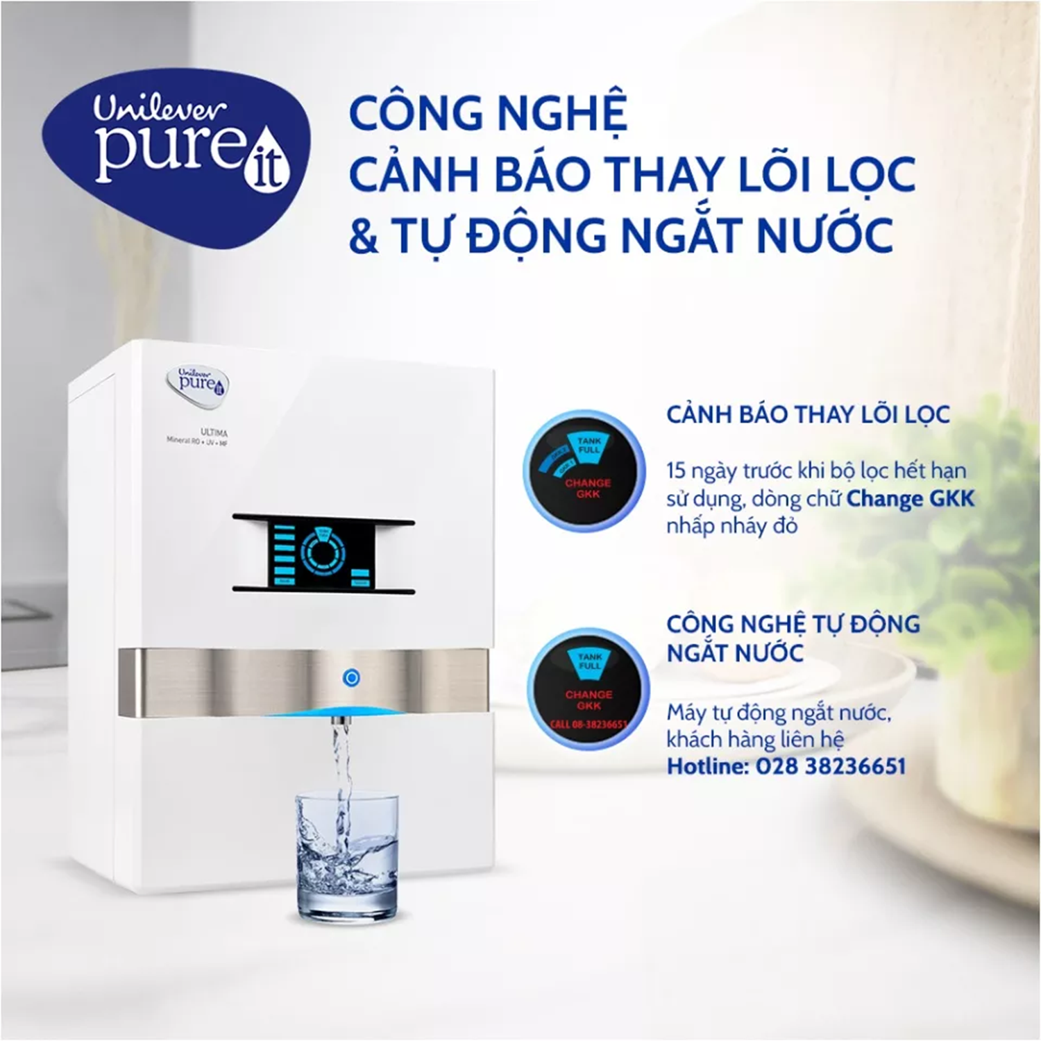 Máy Lọc Nước Unilever Pureit Ultima - Trắng - Đen