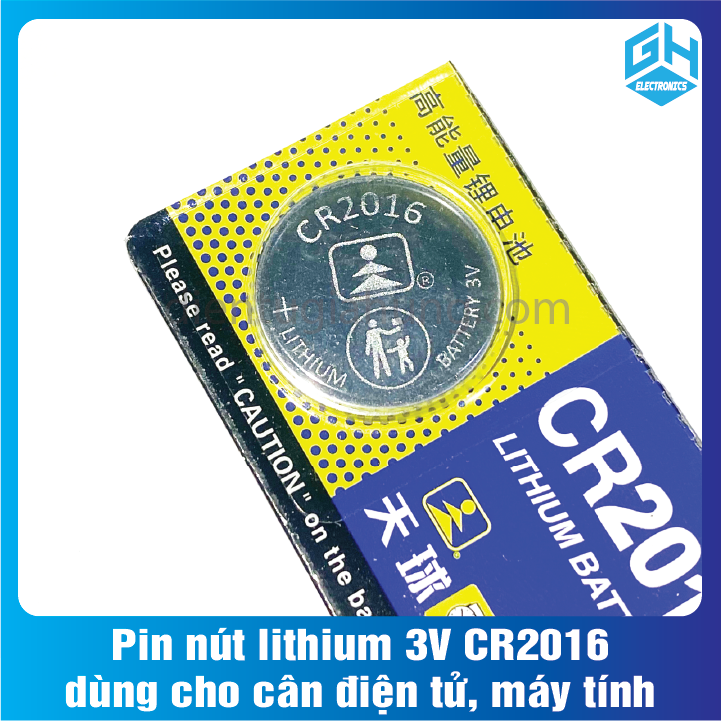 Pin nút CR2016 lithium 3V dùng cho cân điện tử, máy tính