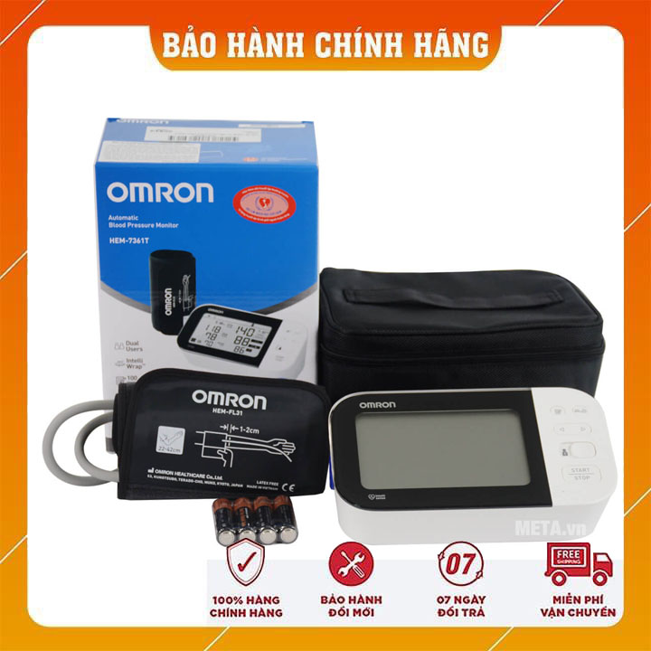 Máy đo huyết áp cảnh báo đột quỵ kết nối bluetooth qua điện thoại thông minh OMRON HEM 7361T