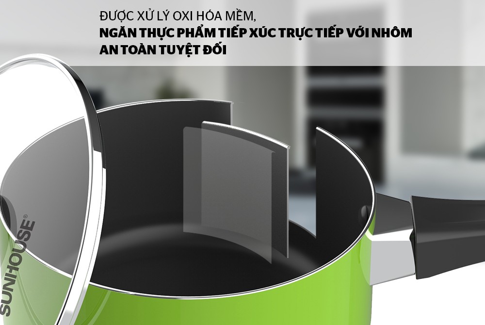 [HCM]Nồi quấy bột chống dính SUNHOUSE 14CM (KHÔNG DÙNG VỚI BẾP TỪ)