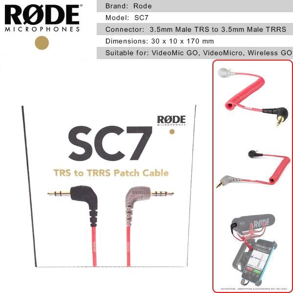 [HCM]Cáp Rode SC7 35mm TRS sang TRRS