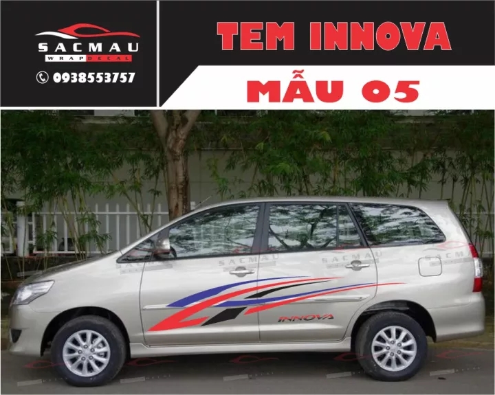 Tem dán xe Innova 2006 - 2021 ( miễn phí giao hàng)
